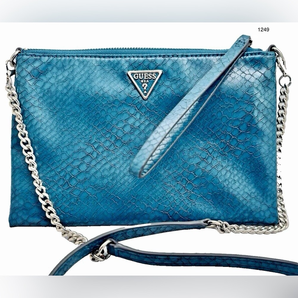 Guess Moon Light Small Python Wristlet Clutch Cro… - image 1